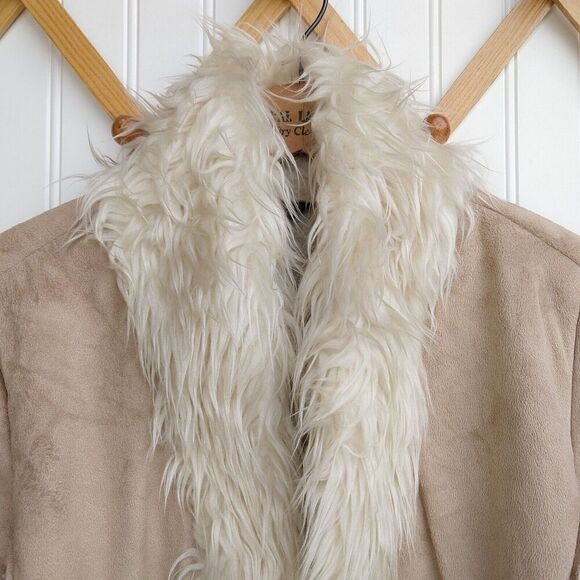 VTG Penny Lane Jacket Size L Y2K 90s Does 70s Faux Fur Embroidered Daisy Jones - Picture 2 of 12